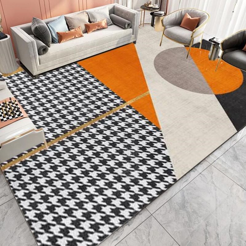 Gorgeous Orange Tone Carpet Trendy Polyster Area Rug Non-Slip Backing Rug for Living Room