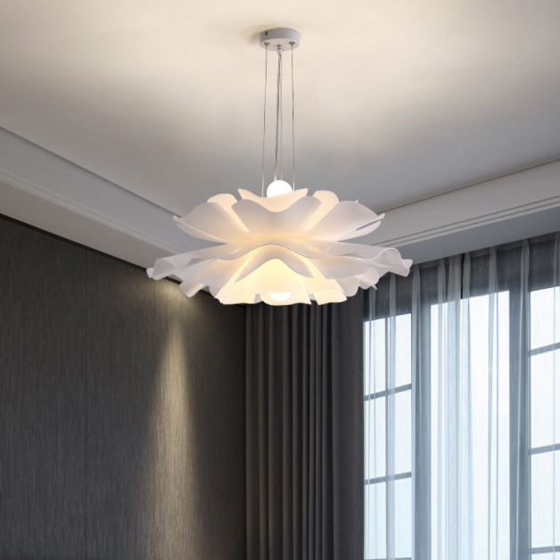 Blanc Modern 1-Light Down Lighting Acrylique suspendu suspendu pour la chambre des enfants