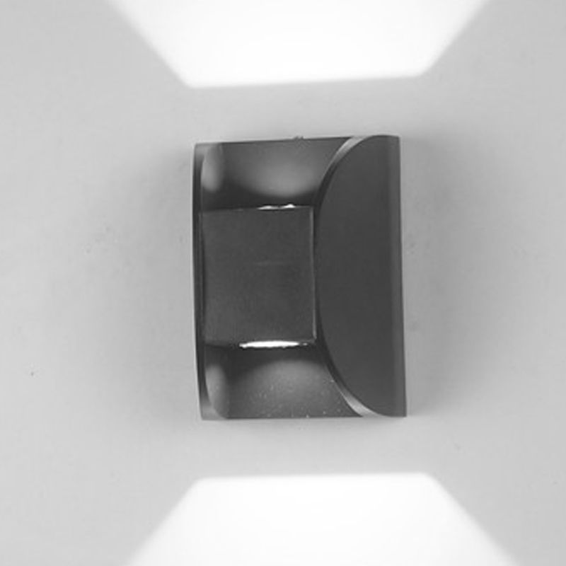 Iluminación de pared de 2 luces de metal de forma geométrica de estilo geométrico montado en negro