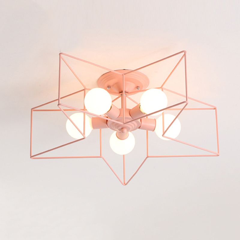 5 Light Star Shape Flush Mount Ceiling Fixture Modern Flush Ceiling Lights for Dining Room