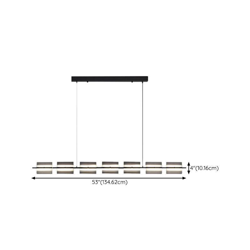 Nordic Style Metal Hanging Lamp Rectangle Shape Island Light Fixture for Bedroom