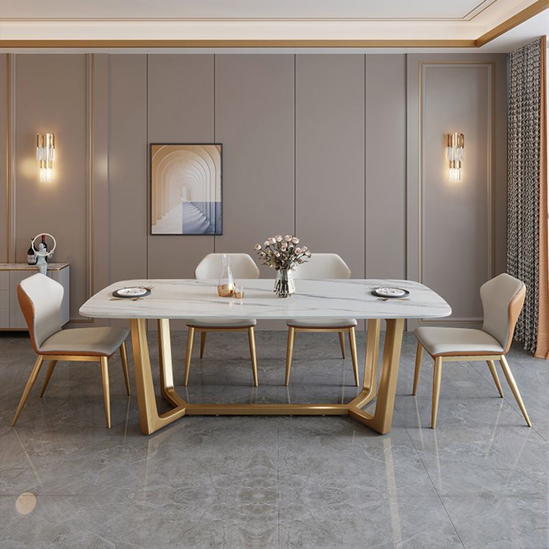 Nordic Glam Rectangle Sintered Stone Table Set 1/2/5/6/7 Pieces Dining Set