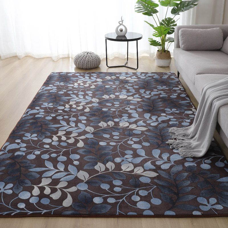 Navy Modern Rug Polyester Vis Binnen Taprijk Rug Stain Resistant Rug voor woonkamer