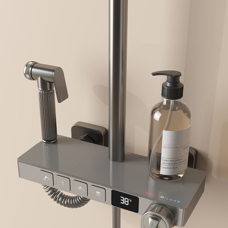 Brass Circular Shower Combo Wall Mounted Shower Set with 2 Shower Heads