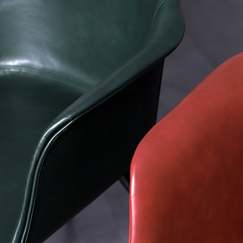 Industrial Metal Dining Room Armchair Upholstered Side Leather Chairs for Home Use