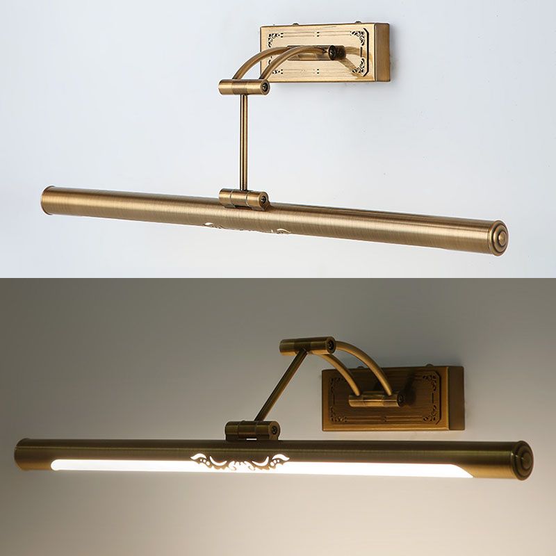 Brass LED Wall Lamp in Traditional Classic Style Electroplate Iron Wall Light with Acrylic Shade