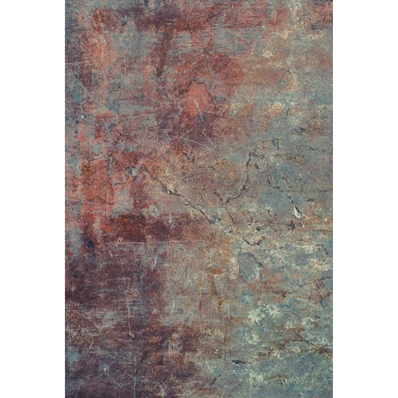 Modern Living Room Rug Multicolored Abstract Rust Print Rug Polyester Washable Pet Friendly Area Rug
