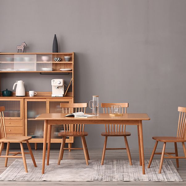 Massivholz moderner Tisch für Restaurant Rechteck Esstisch mit 4 Beinen