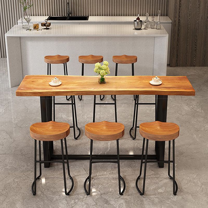 Modern Armless Backless Counter Stool Iron Dining Room Bar Stool with Pedal