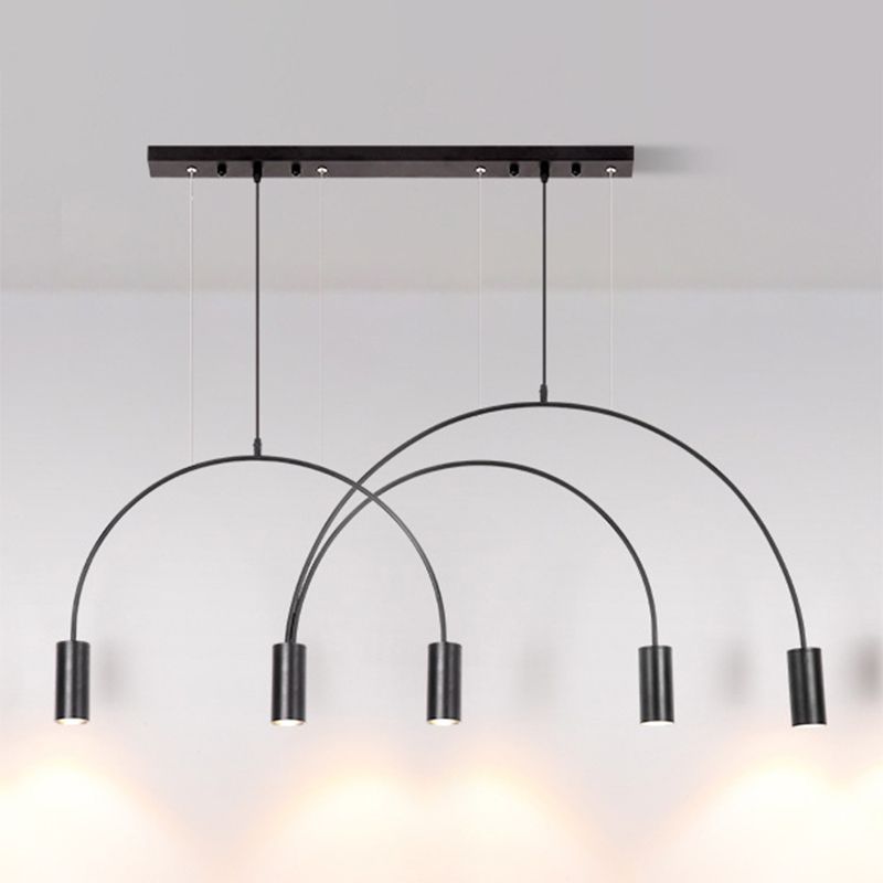 Cylinder Island Lights Contemporary Metal Island Chandelier Lights for Kitchen