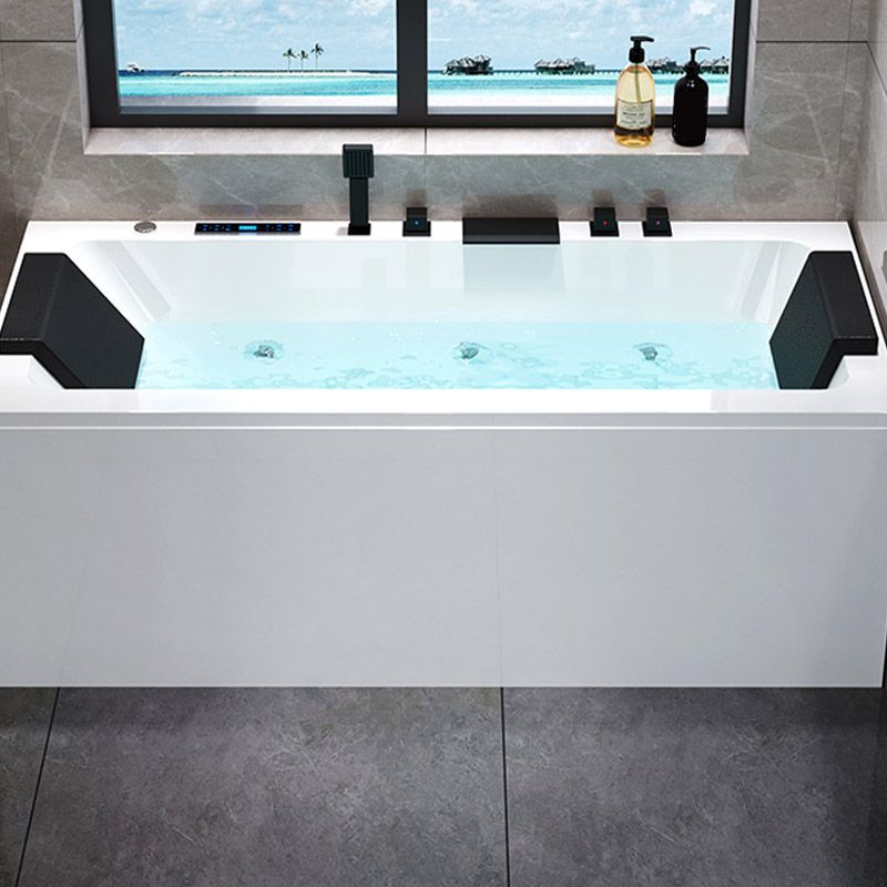 Modern Style Alcove Bath Tub Acrylic Rectangular Bathroom Bathtub with Faucet