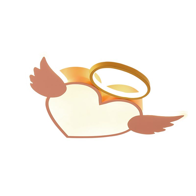 Kids Heart Flush Mount Metal Nordic Ceiling Light Fixture for Children's Room