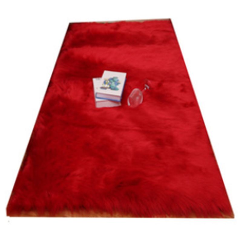 Casual Solid Home Decoration Shag Carpet Polyester Relaxing Area Carpet Pet Friendly Indoor Rug