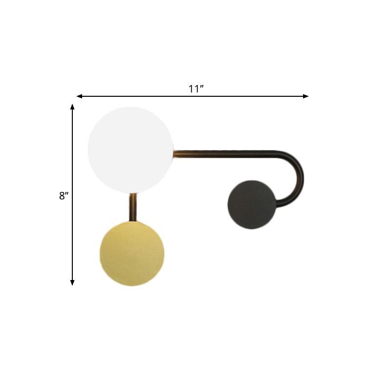 Application murale ronde Lumière Nordic PVC Bulbe simple Black and Gold Wall Murd Murd