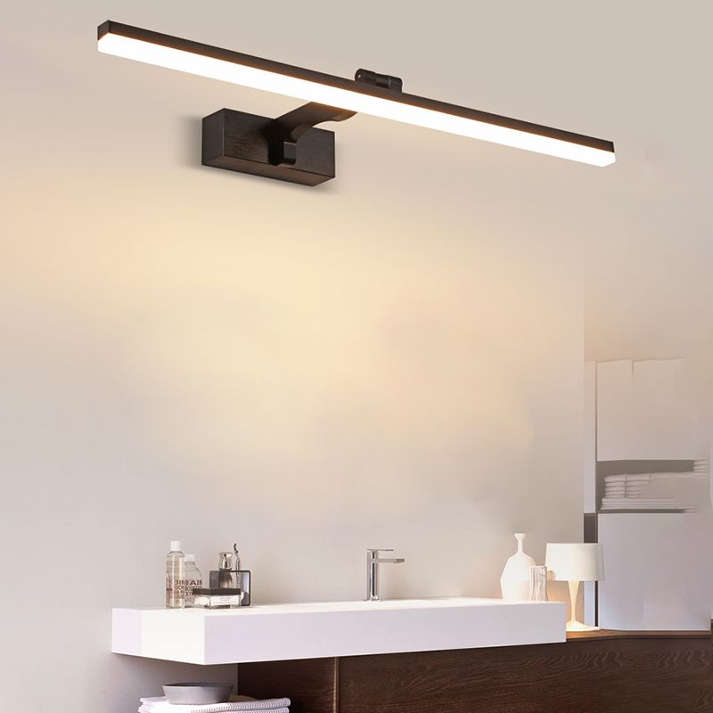 Simplicité Métal Miroir Straight Light Modern Aluminium 1 Applexion murale légère pour salle de bain