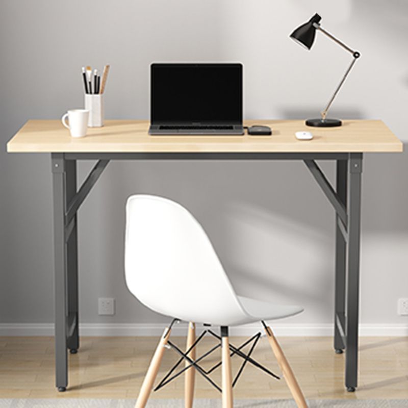 Rectangular Shaped Office Laptop Table Wooden Writing Desk in Brown/Natural