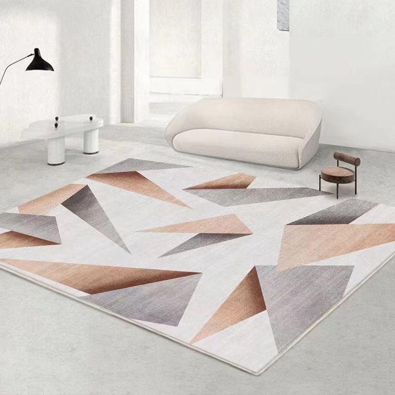 Simplicity Area Carpet Apricot Rug Polyester Stain Resistant Area Rug for Living Room