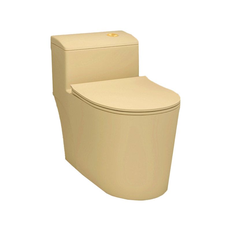 Floor Mount Toilet Traditional Skirted One-Piece Flush Toilet with Slow Close Seat