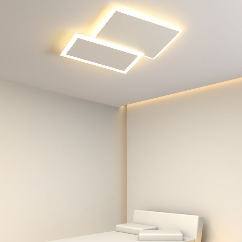 Modernism White Flush Mount Lighting Unique Ceiling Light with Acrylic