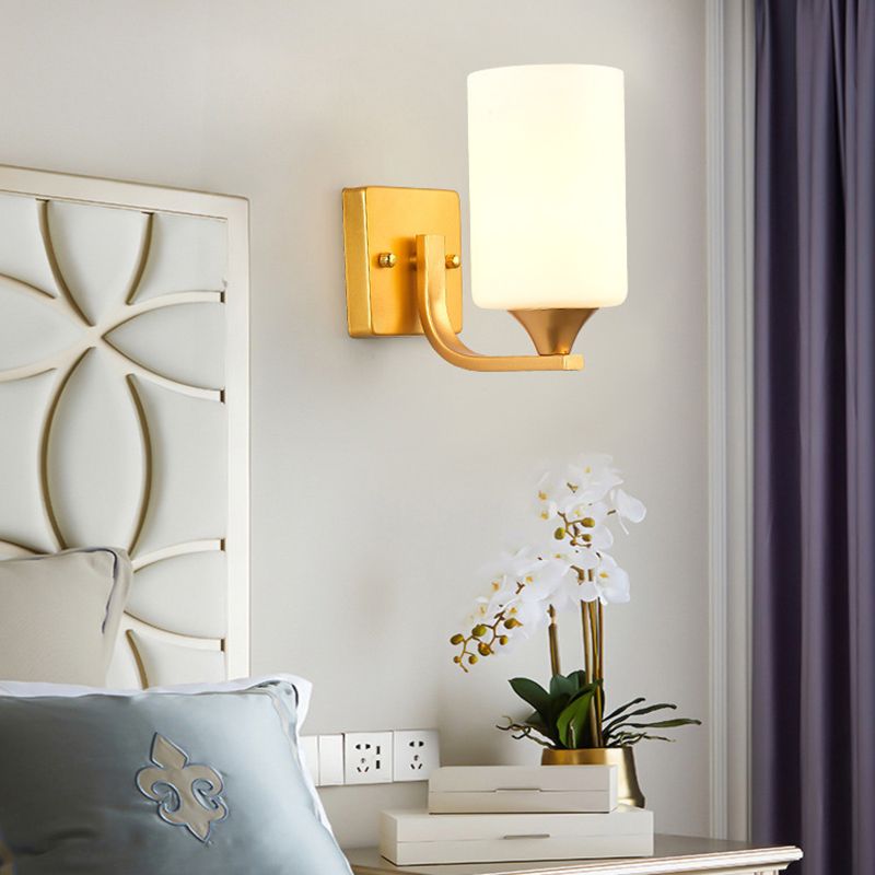 Modern Vanity Lighting Metal Wall Light Fixture in Gold for Bathroom