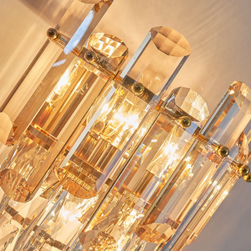 Rectangular-Cut Crystals Flush Mount Wall Sconce Postmodern Sconce Light Fixture
