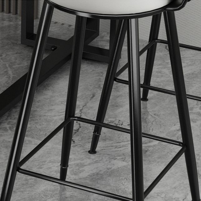 Modern Style Low Back Bar-stool Round Seat Counter Bar Stool with Metal Legs for Home