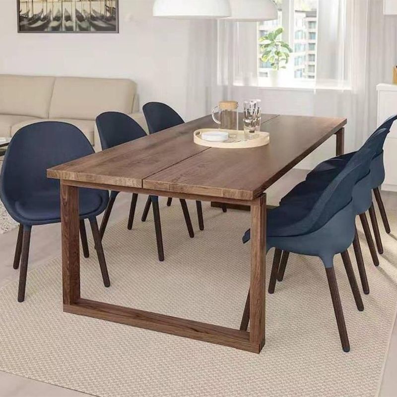 Solid Wood Rectangle Dining Table Modern Natural Sled Base Dining Table