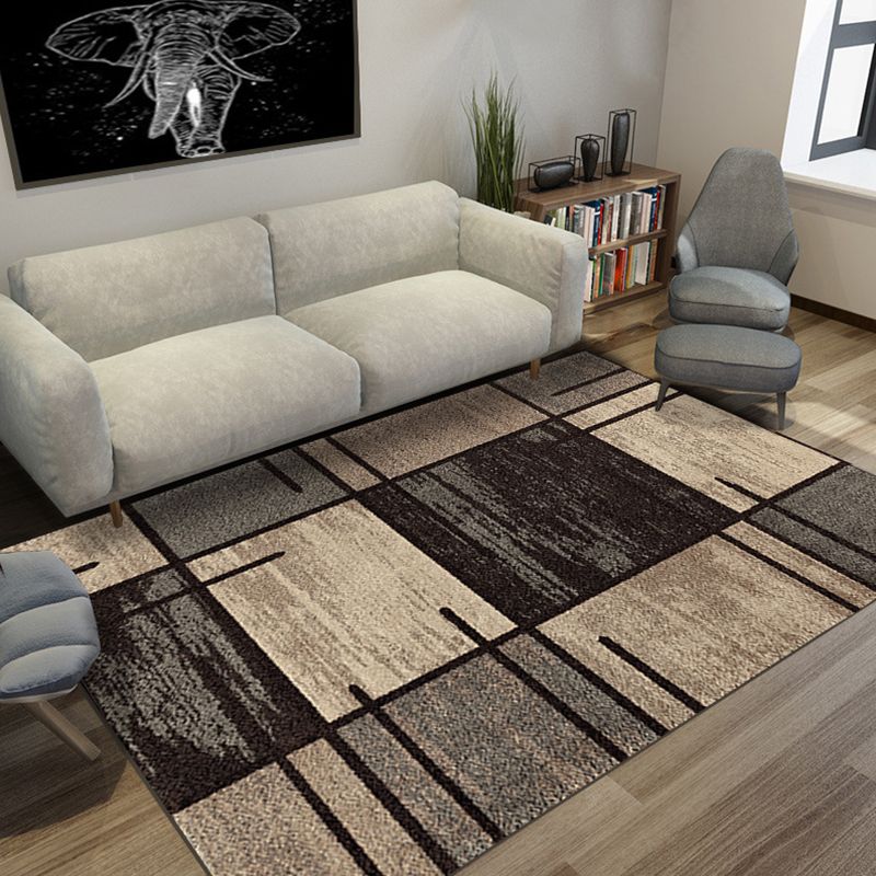 Multicolored Living Room Rug Modern Geometric 3D Illusion Rug Synthetics Non-Slip Backing Stain Resistant Machine Washable Area Rug