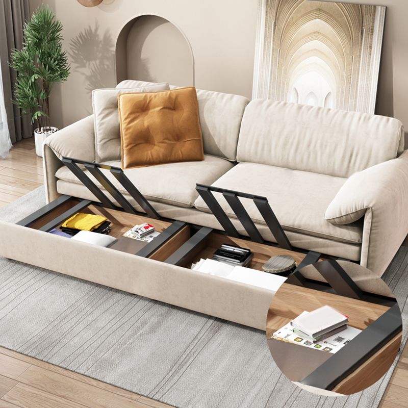 Glam Styled Fiber Sleeper Sofa Upholstered Pillow Top Arms Sofa Bed