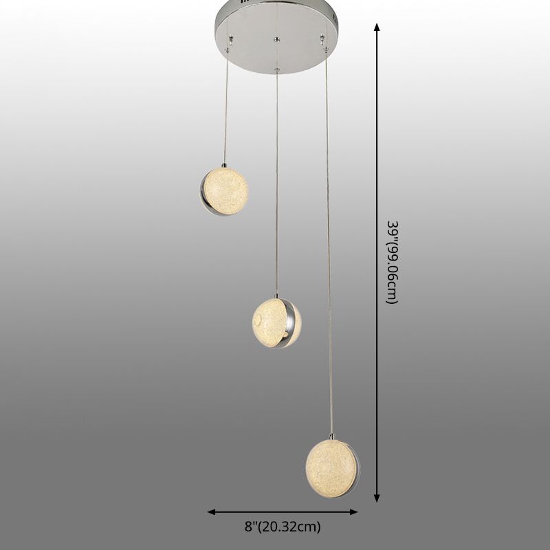Chrome Finish Cluster Ball Pendant Minimalistisch Crystal LED Suspension Light voor het diner