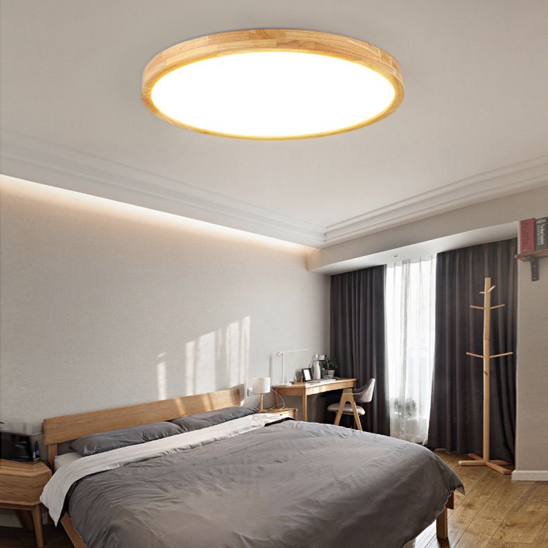 Circular Flush Mount Light Fixture Modern Wood Flush Mount