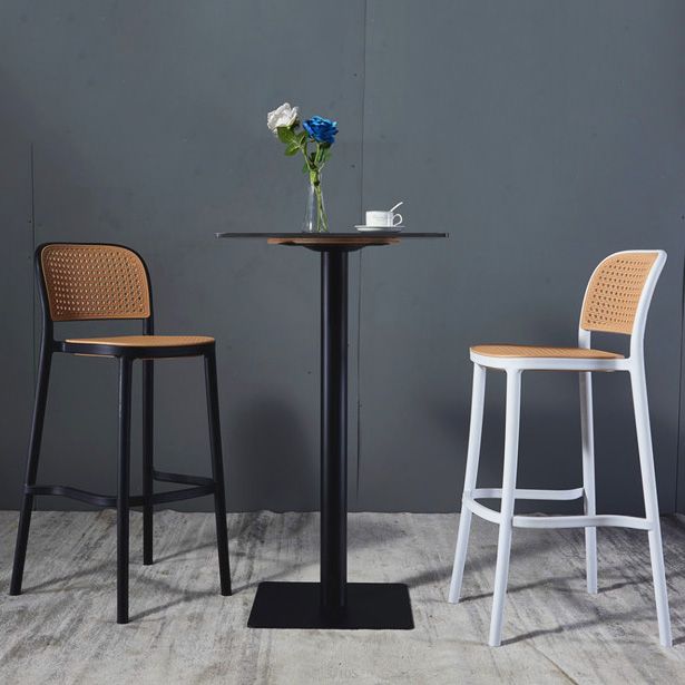 Nordic Style Bar-stool Square Counter Bar Stool with Plastic Legs for Kitchen