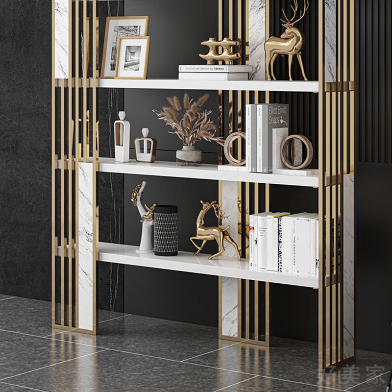 78.74"H Bookshelf Open Back Glam Style Bookcase for Study Room Home Office