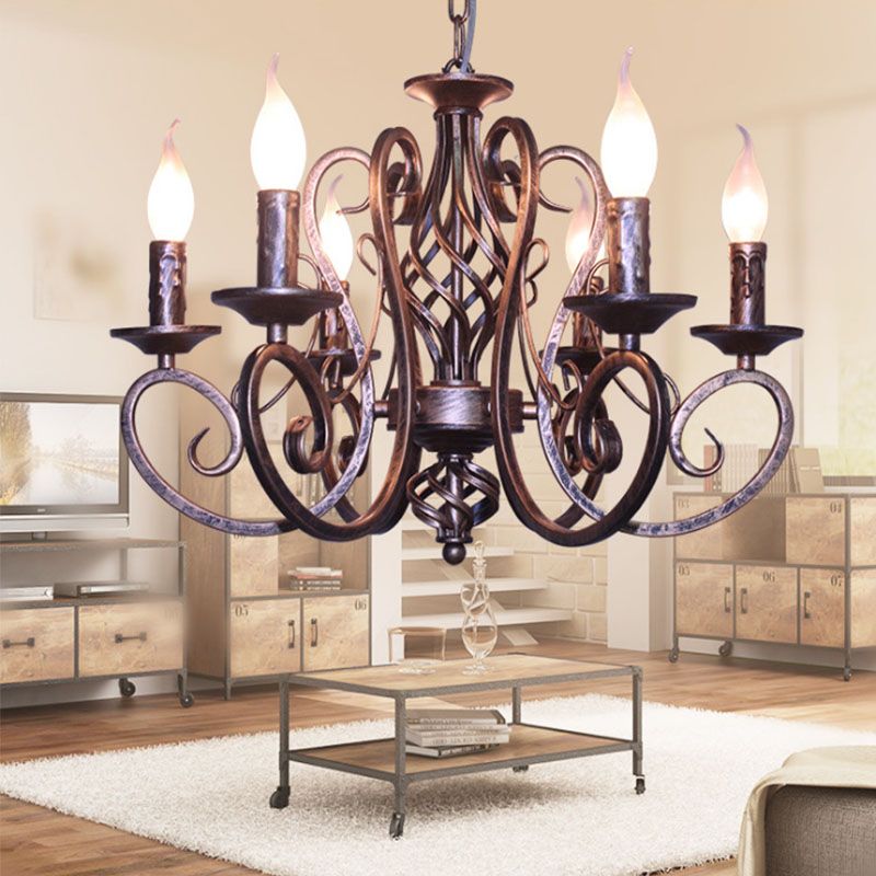 Luces de lámpara de araña únicas Fixros de luz colgante de metal tradicionales