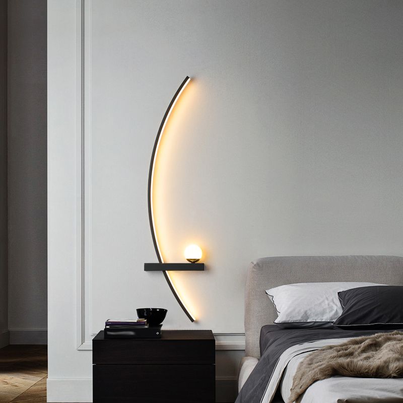 Metal Linear Shape Wall Light Modern Style 2-Lights Wall Mount Light Fixture