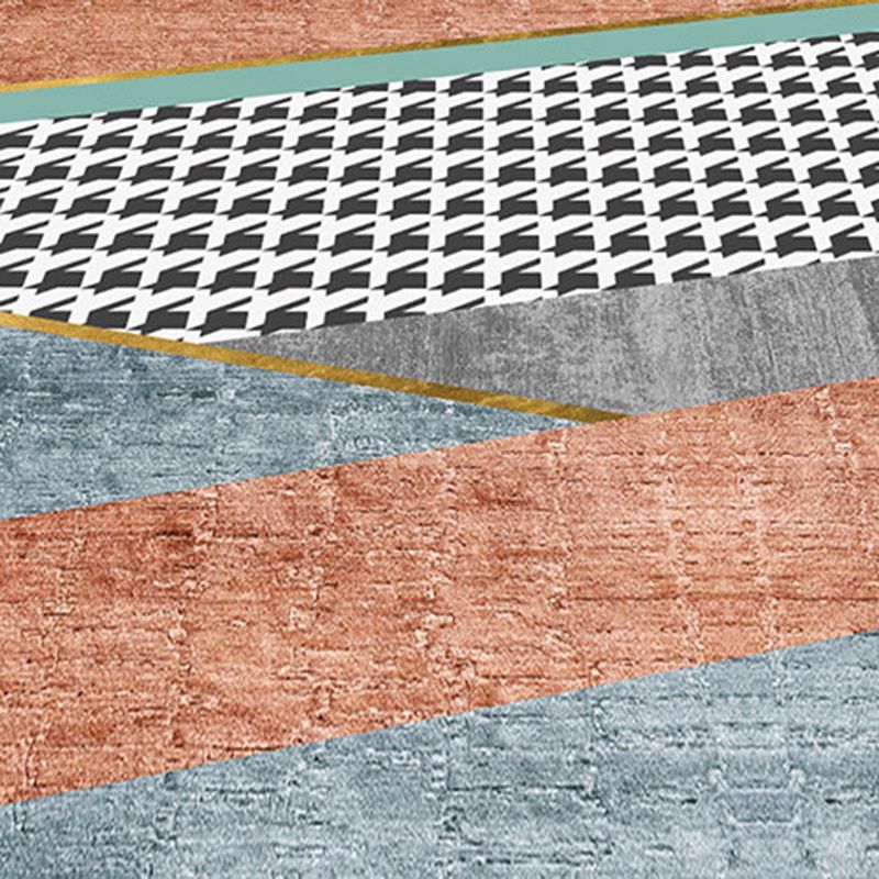 Pink Nordic Carpet Polyester Color Piece Carpet Washable Rug for Drawing Room