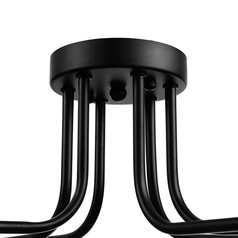 Retro techo expuesto con lámparas semiincorporadas de metal ligero incrustadas 4 / 6, con diseño de latón antiguo / Sputnik negro