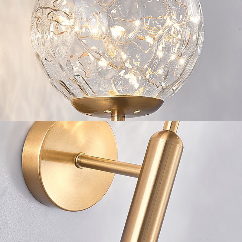 1-Lights Globe Glass Wall Light Nordic Style LED Lights String Wall Mount Lamp for Living Room Bedroom