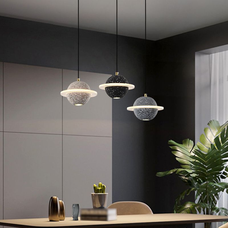 Modern Style Spherical Shape Hanging Light Stone Hanging Lamp for Bedroom