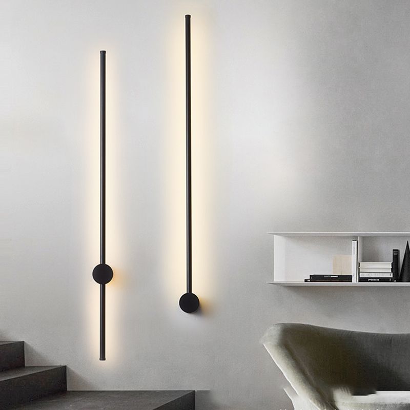 Minimalist Metal Wall Light Straight Rotatable 1 Light Wall Sconce for Bedroom
