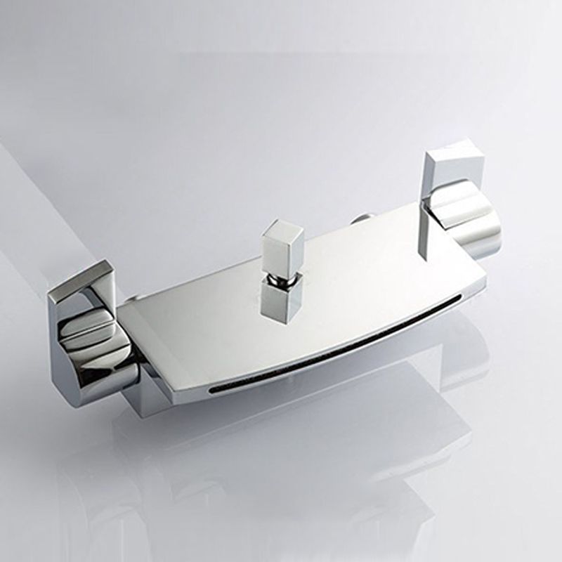 Wall Mounted Metal Freestanding Tub Filler Two Handles Freestanding Faucet