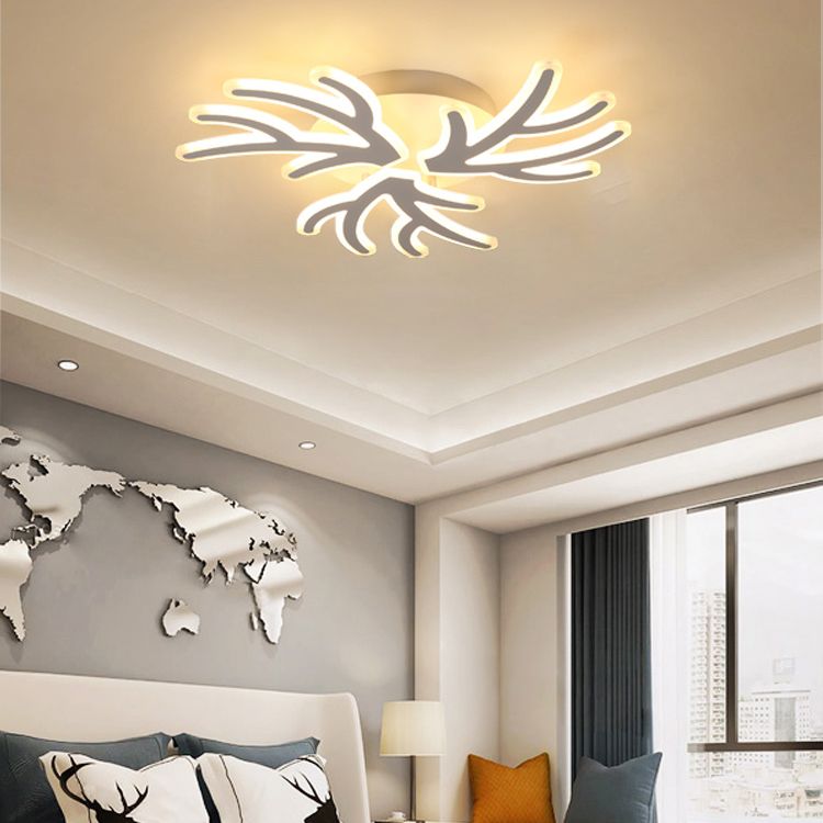 Coral Flush Ceiling Light Contemporary Acrylic 3/5/9 Lights Bedroom LED Flushmount Lighting in Warm/White/Natural Light
