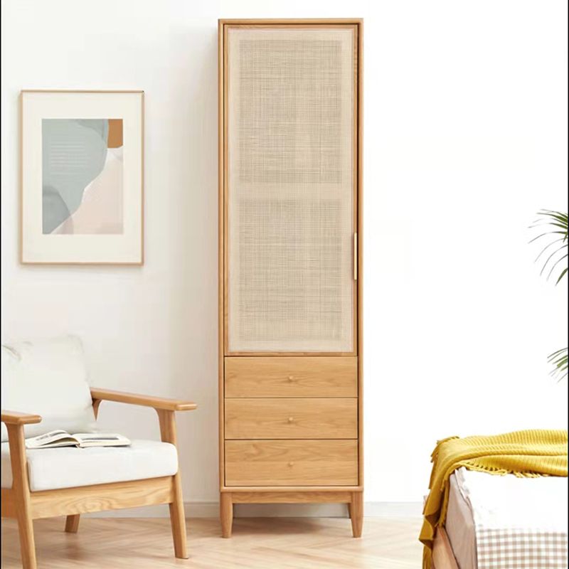 Tropical Cabinet with Hinged Door Pine Wood Storage Cabinet for Home