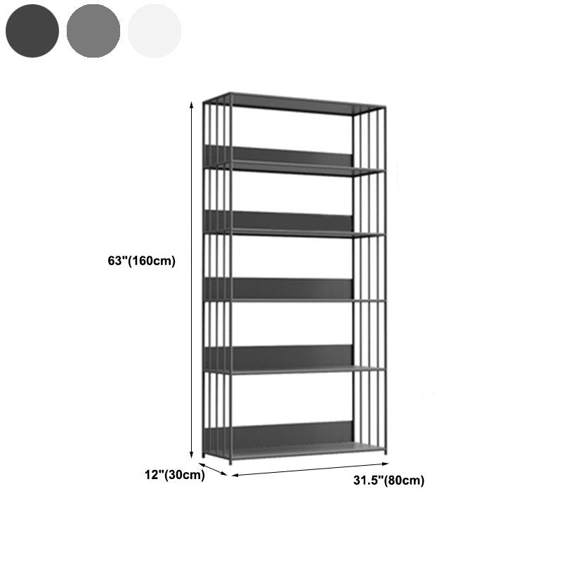Modern Metal Bookshelf Standard Vertical Open Shelf Bookcase