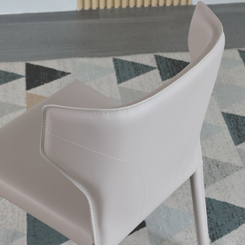 Modern Wingback Dining Chairs Faux Leather Armless Side Chair