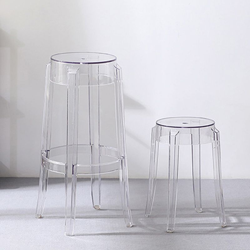 Nordic Style Bar-stool Round Counter Bar Stool with Plastic Legs for Home