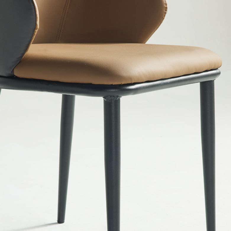 Fauteuil en cuir de restaurant contemporain, finition mate, chaise de salle à manger Parsons