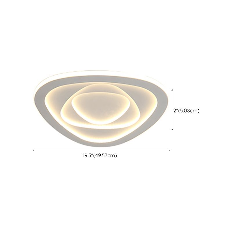 3 - Light Metal LED Flush Mount Light Triangle Modernism Ceiling Flush in White