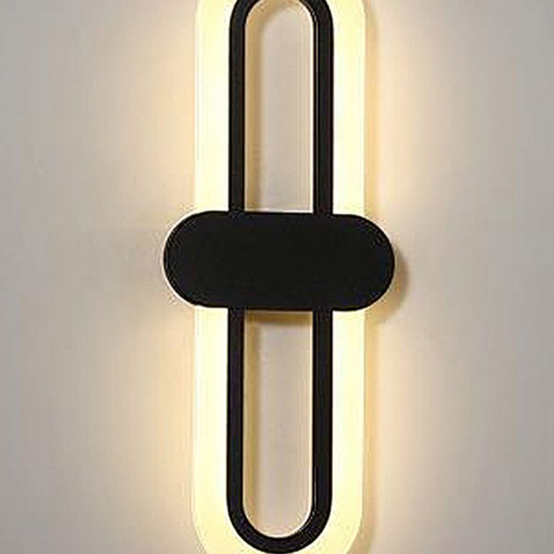 Unique Shape Wall Light Fixture Modern Wall Mounted Lighting in Black for Dining Room