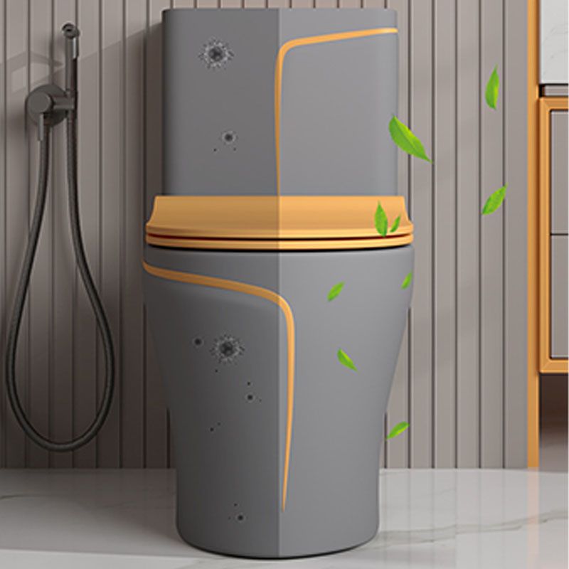 Orange Household Toilet Siphon Jet Toilet All-In-One Ceramic Toilet